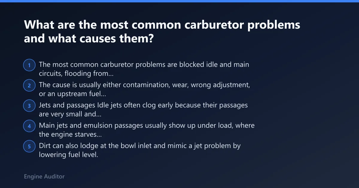 Steps: What are the most common carburetor problems and what causes them?