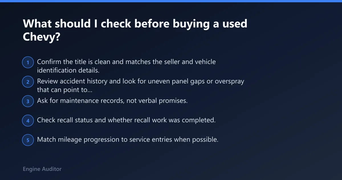 Steps: What should I check before buying a used Chevy?