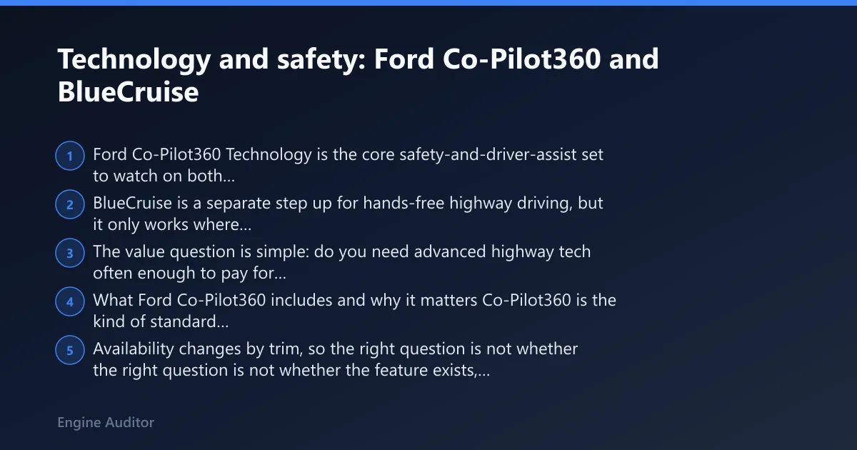 Steps: Technology and safety: Ford Co-Pilot360 and BlueCruise
