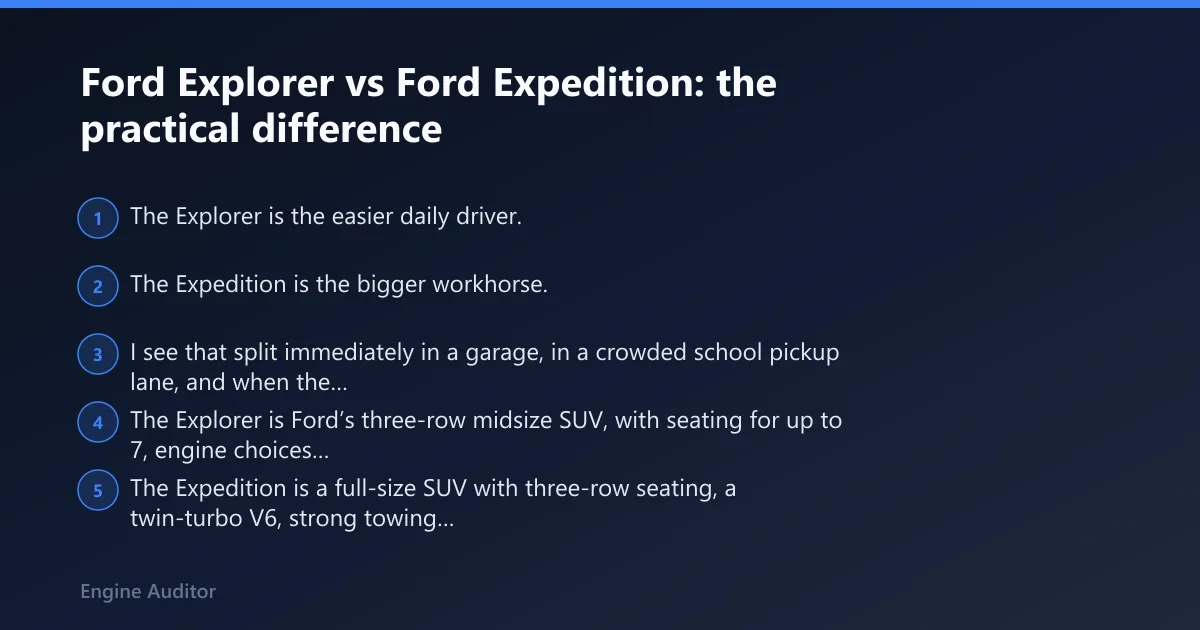 Steps: Ford Explorer vs Ford Expedition: the practical difference