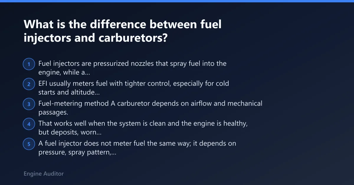 Steps: What is the difference between fuel injectors and carburetors?