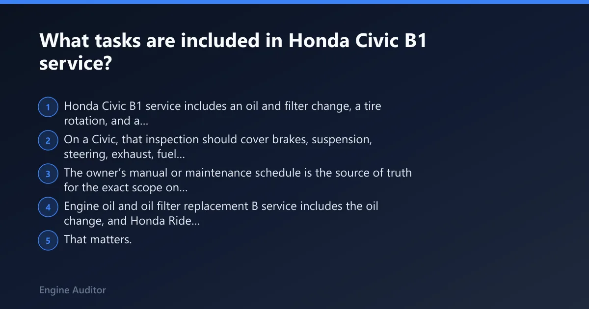 Steps: What tasks are included in Honda Civic B1 service?