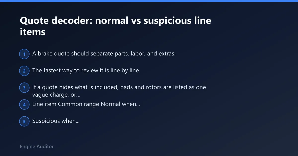 Steps: Quote decoder: normal vs suspicious line items