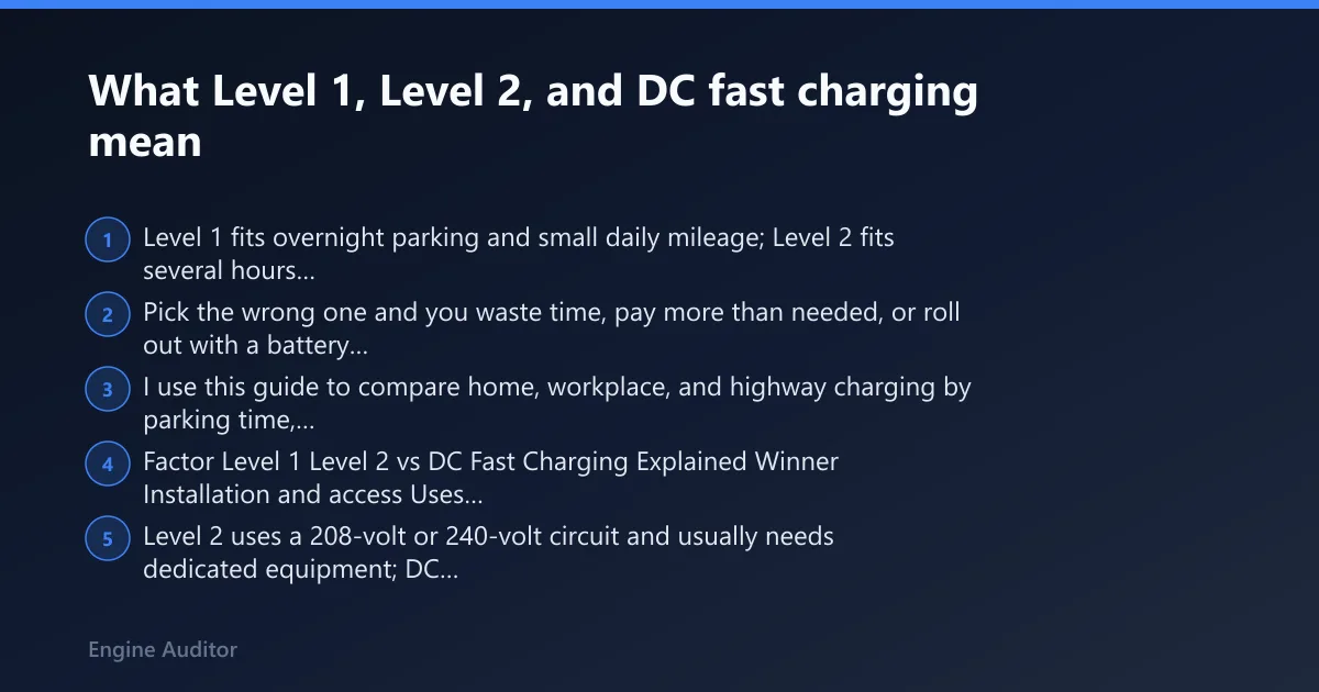 Steps: What Level 1, Level 2, and DC fast charging mean