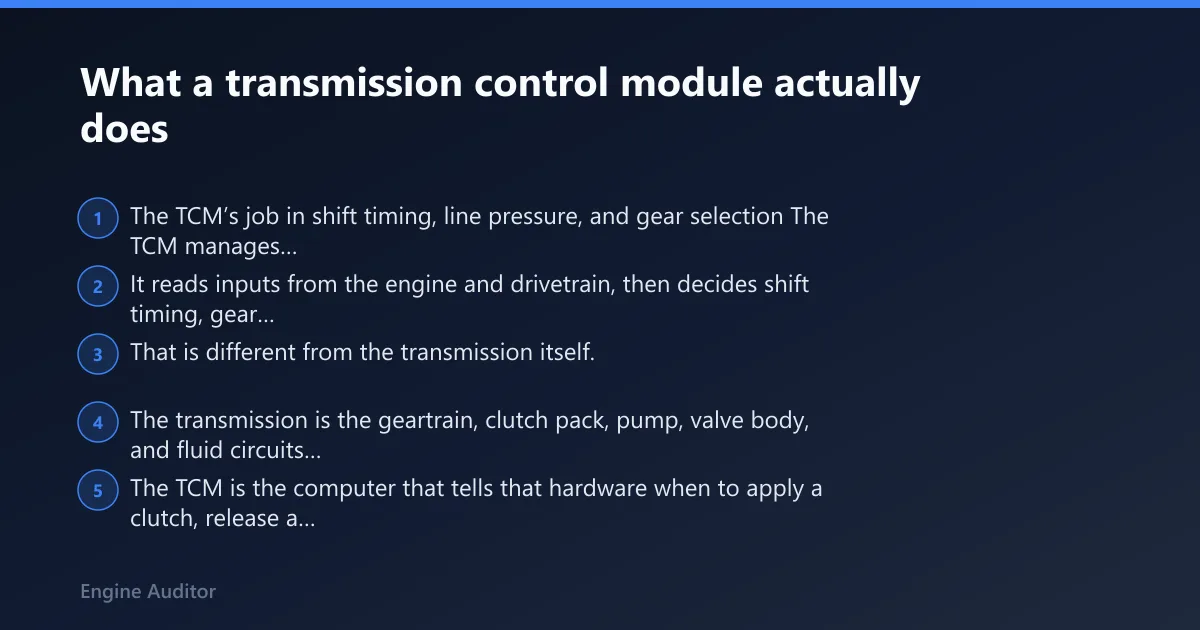 Steps: What a transmission control module actually does