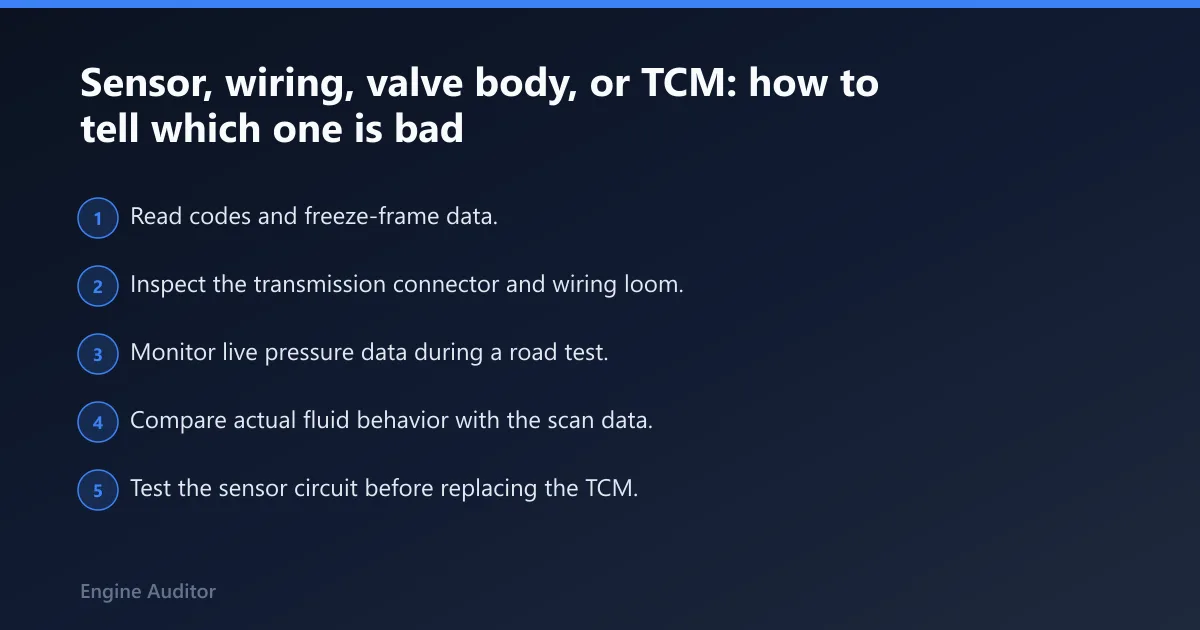 Steps: Sensor, wiring, valve body, or TCM: how to tell which one is bad