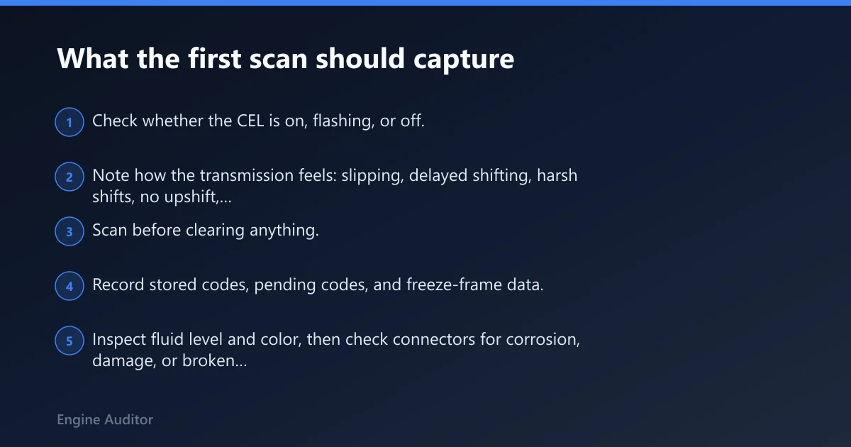 Steps: What the first scan should capture