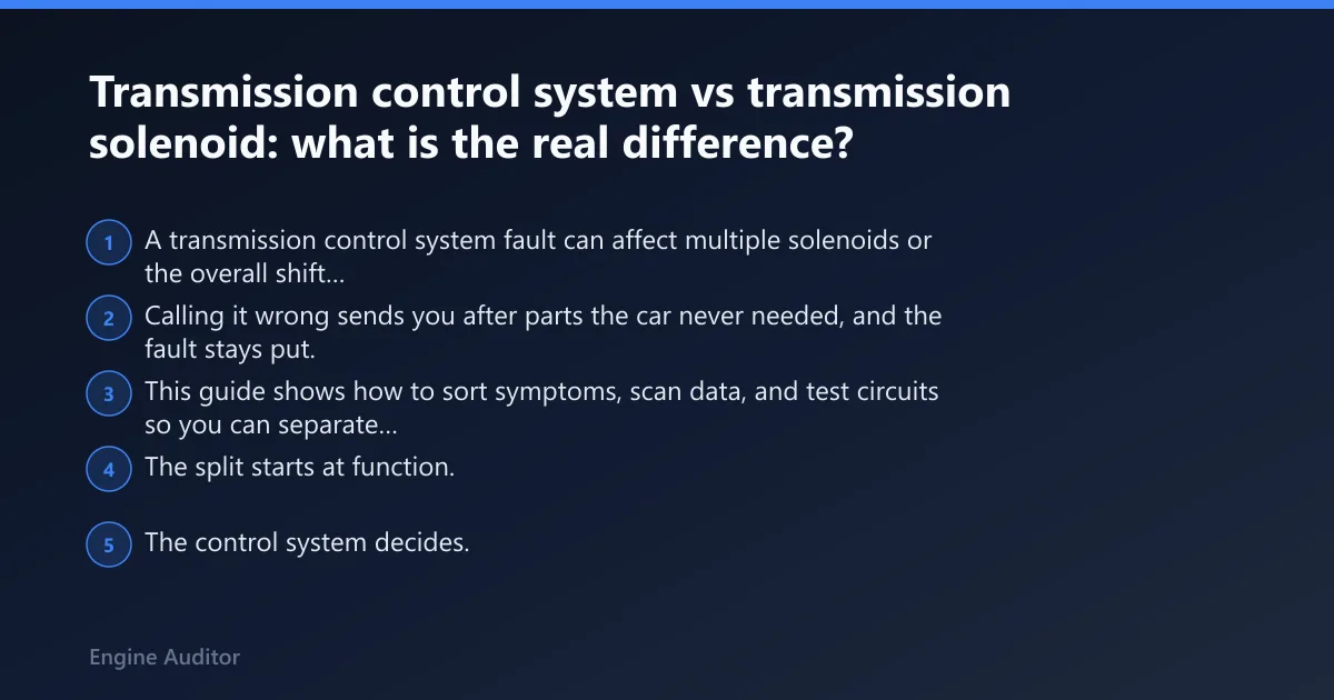 Steps: Transmission control system vs transmission solenoid: what is the real difference?