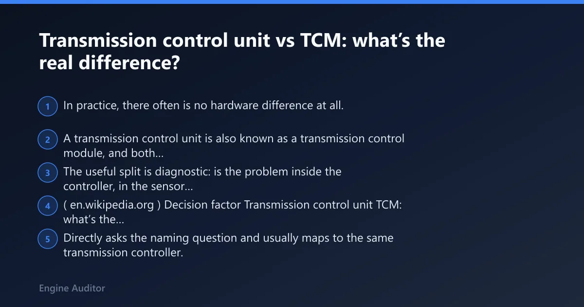 Steps: Transmission control unit vs TCM: what’s the real difference?