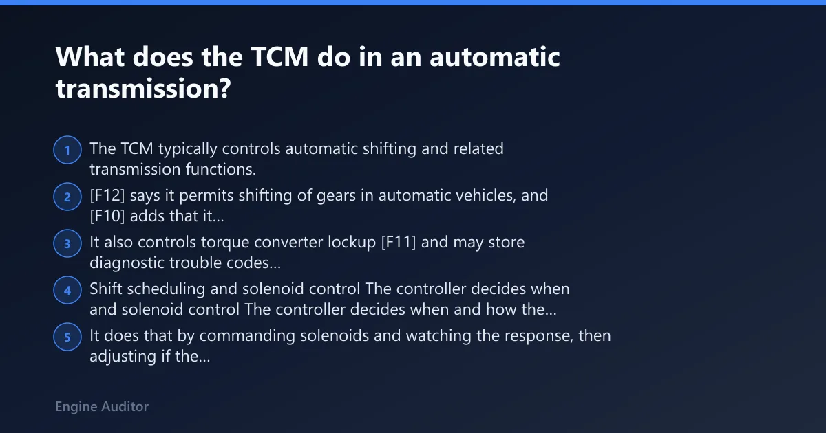 Steps: What does the TCM do in an automatic transmission?