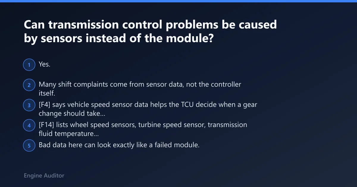 Steps: Can transmission control problems be caused by sensors instead of the module?