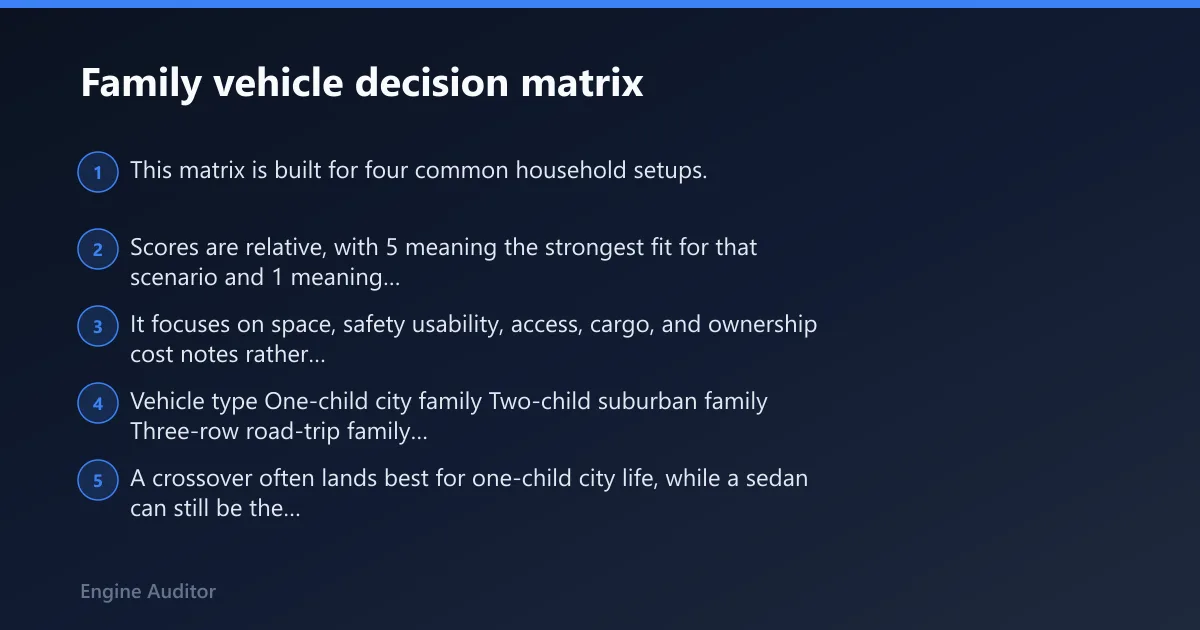 Steps: Family vehicle decision matrix