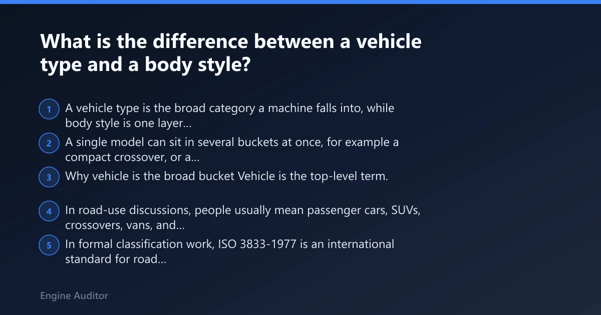 Steps: What is the difference between a vehicle type and a body style?