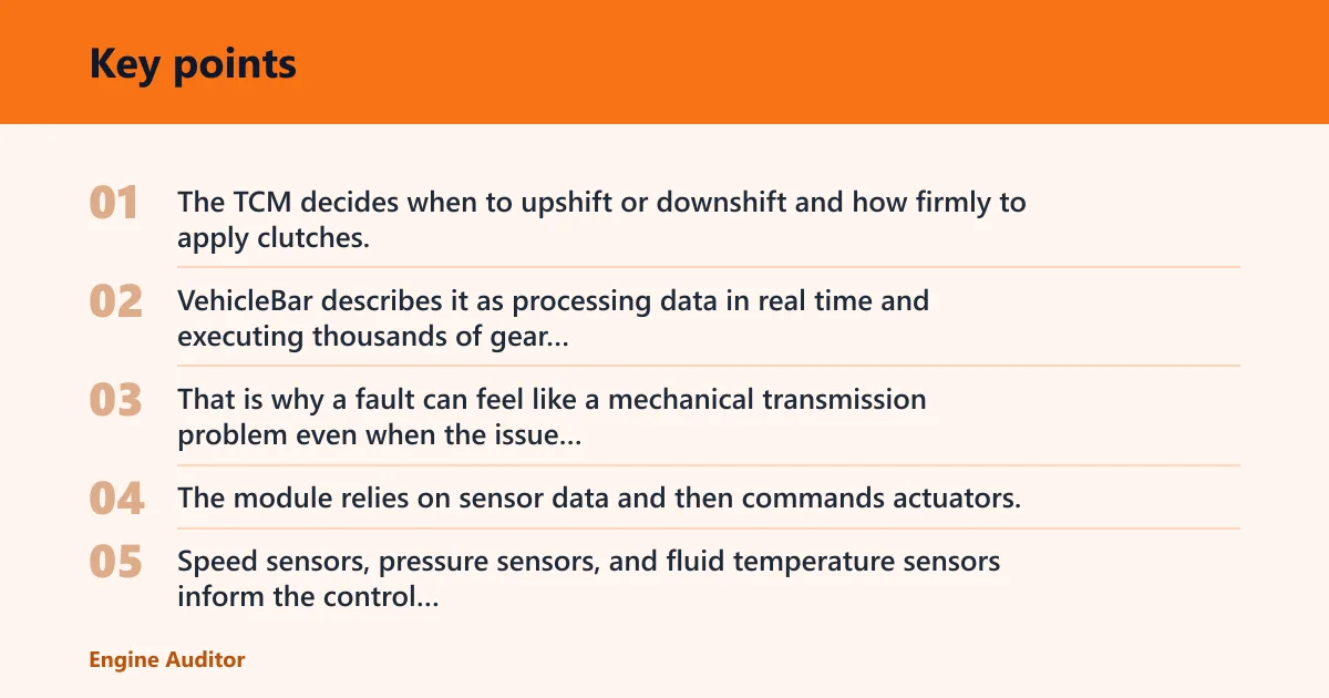 Key points: What a transmission control module does