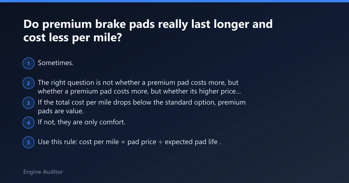 Steps: Do premium brake pads really last longer and cost less per mile?