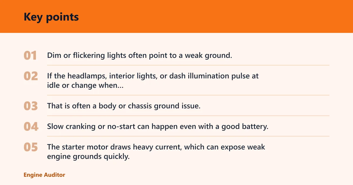 Key points: Which symptoms point to a bad ground?