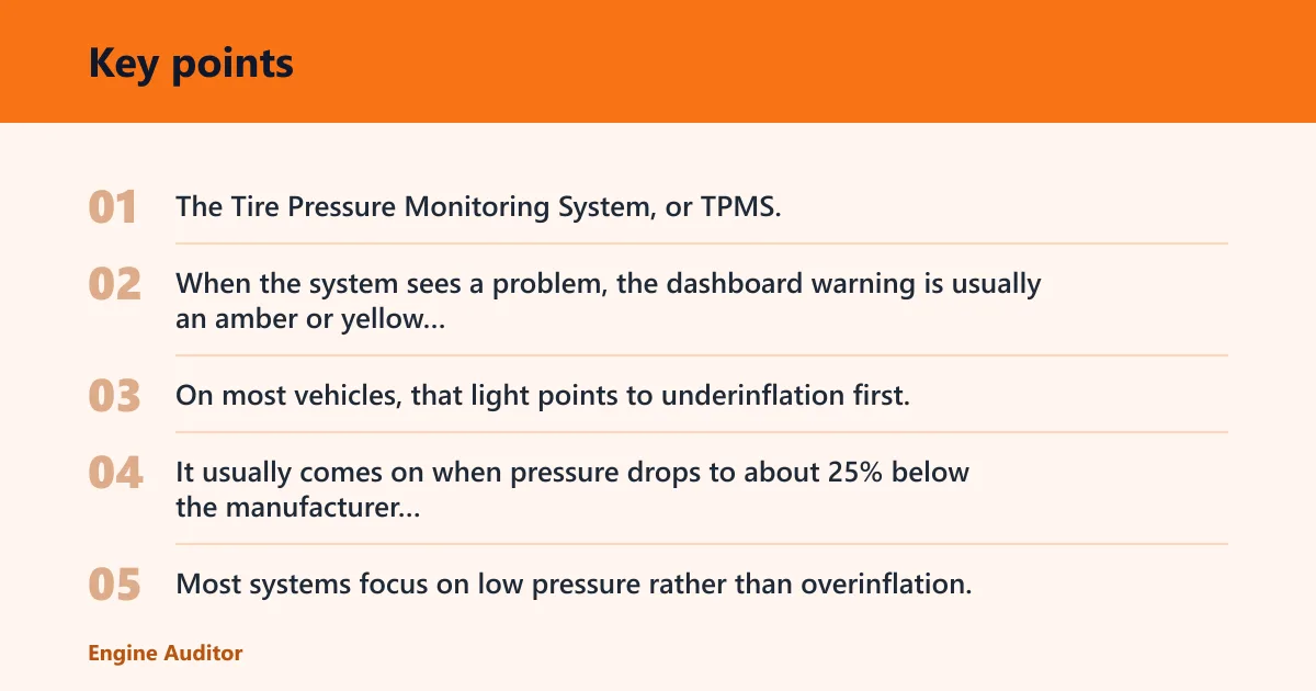 Key points: What a TPMS warning light means