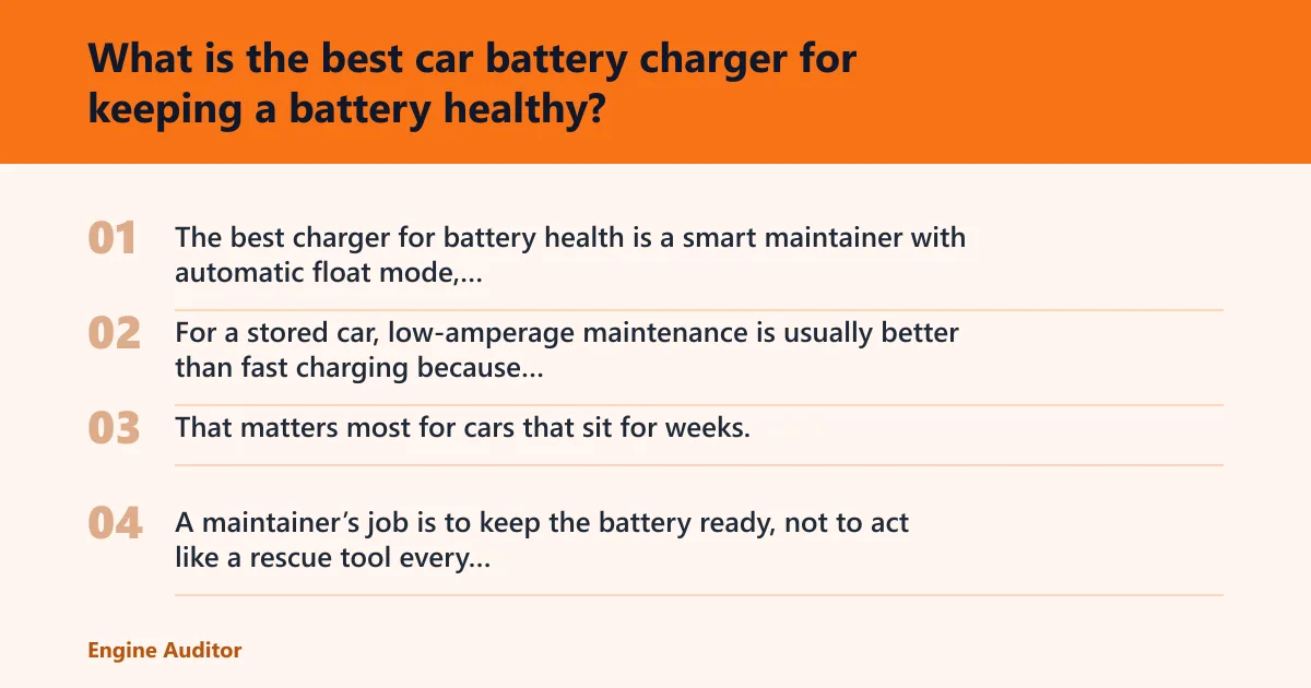 Steps: What is the best car battery charger for keeping a battery healthy?