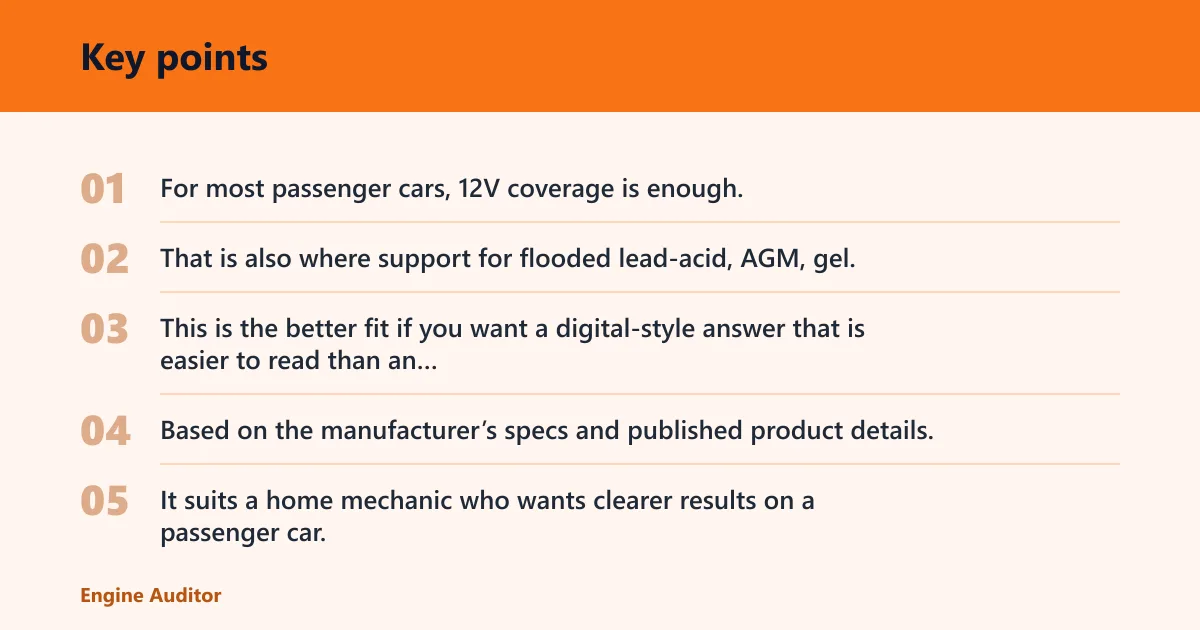 Key points: What is the best car battery tester for home use?