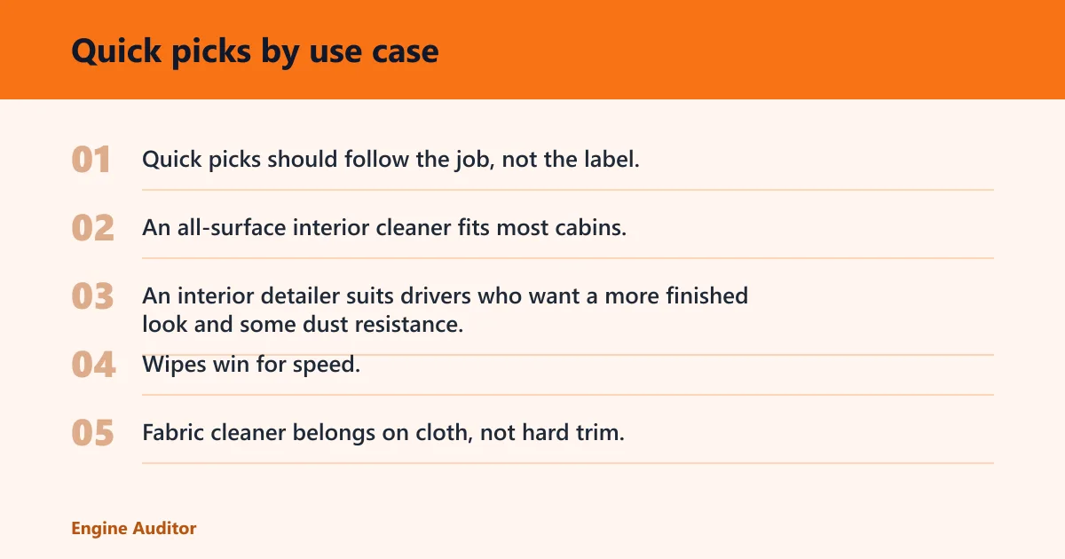 Steps: Quick picks by use case