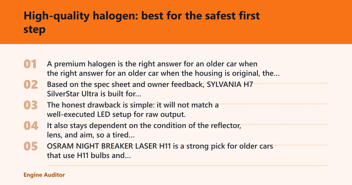 Steps: High-quality halogen: best for the safest first step