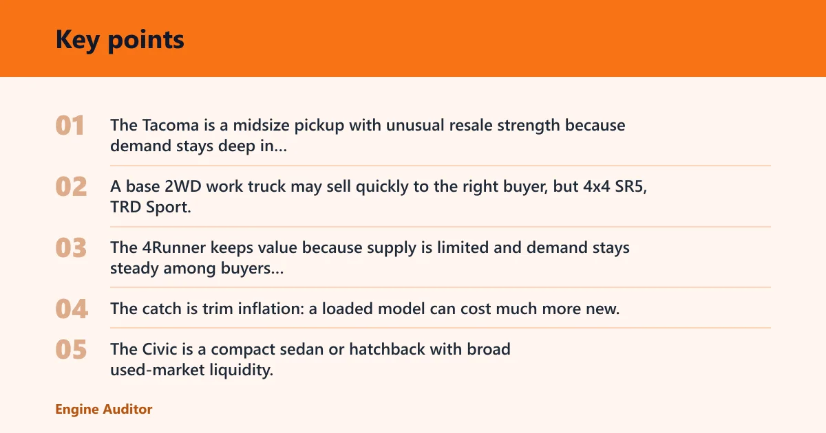 Key points: Which models hold value best?