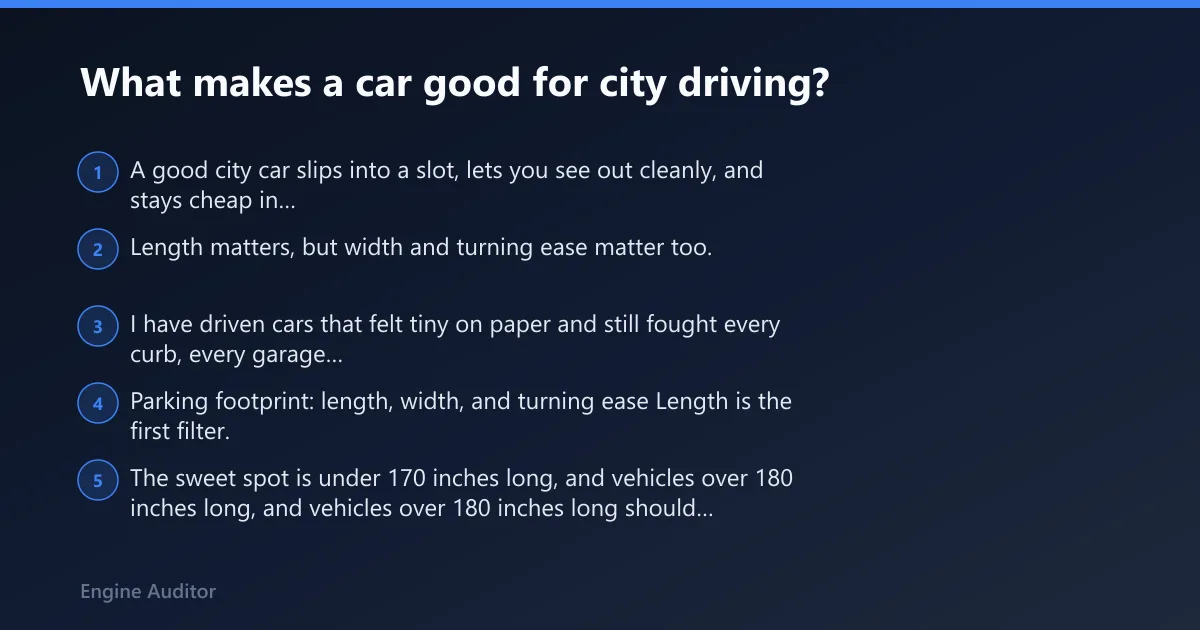 Steps: What makes a car good for city driving?