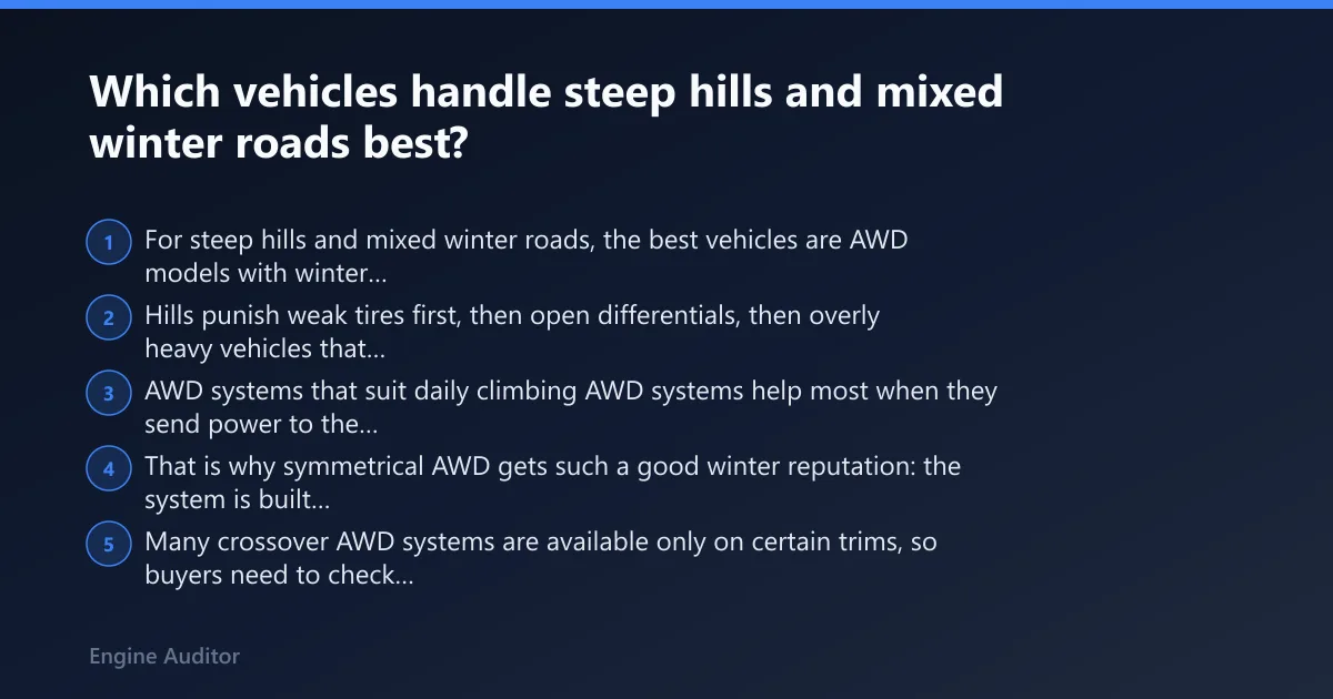 Steps: Which vehicles handle steep hills and mixed winter roads best?