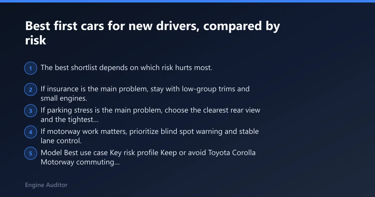 Steps: Best first cars for new drivers, compared by risk