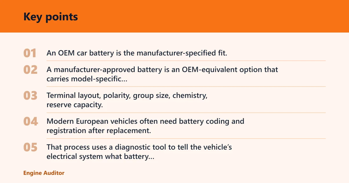 Key points: Best OEM car batteries vs aftermarket replacements