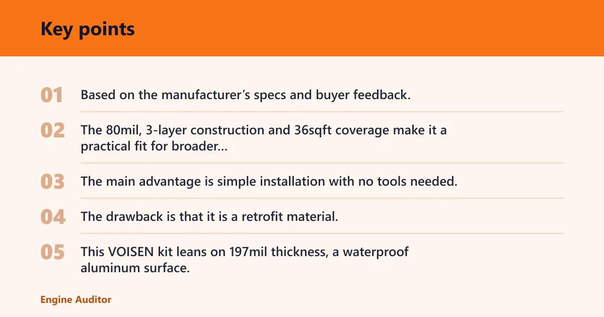 Key points: Quiet cabin products