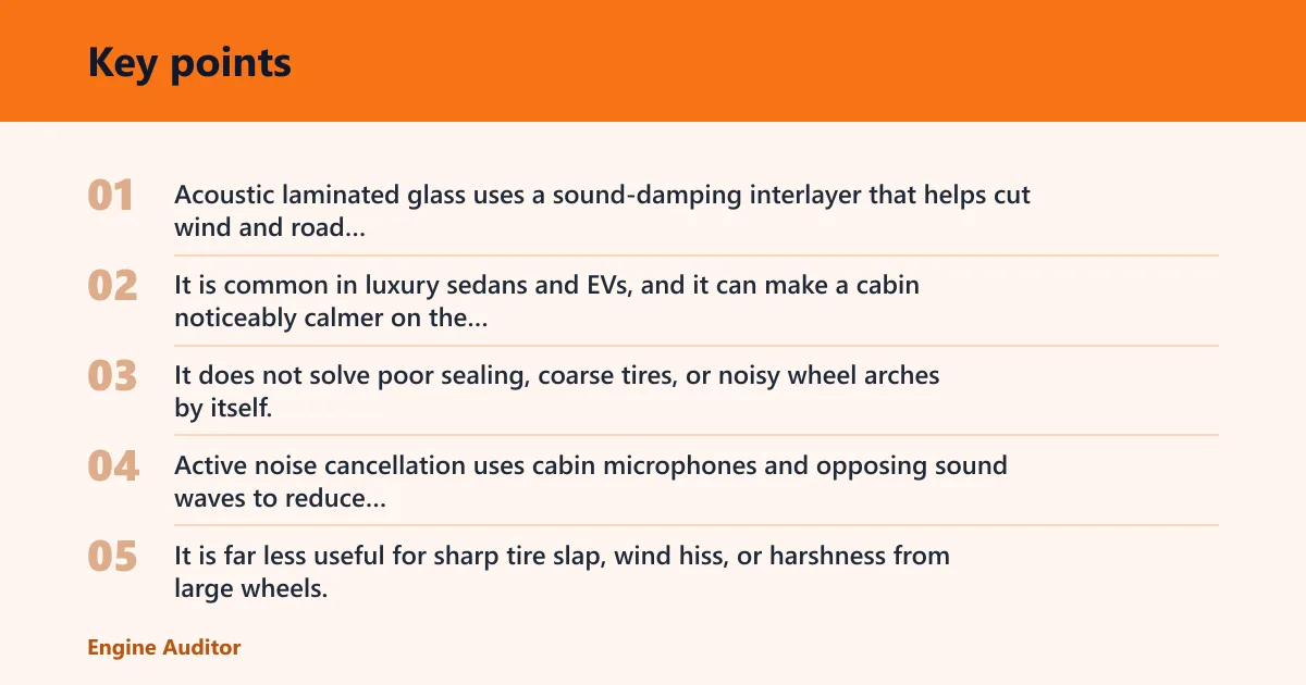 Key points: What makes a cabin quieter?