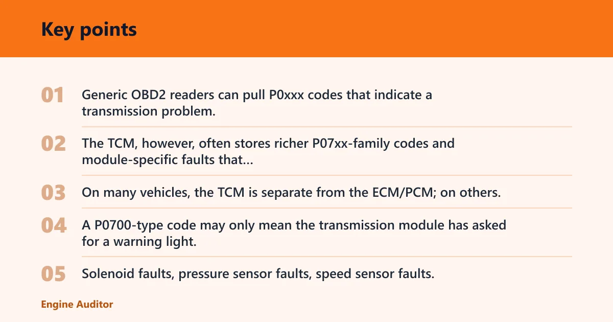 Key points: What transmission faults need from a scanner