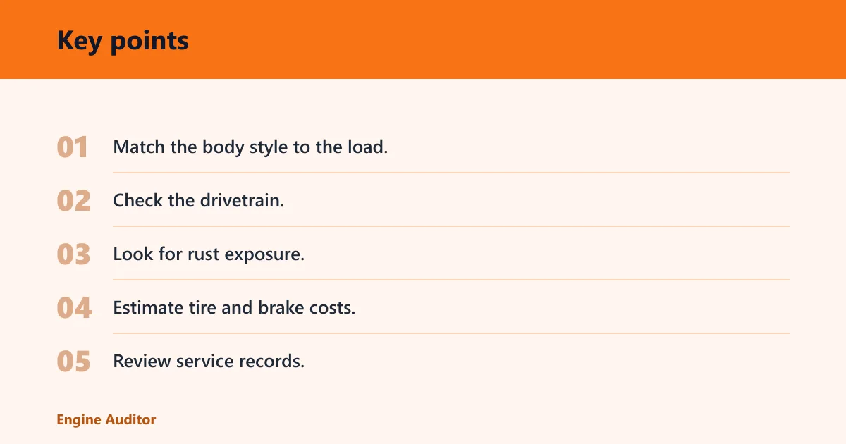 Key points: Are trucks or vans more reliable over high mileage?