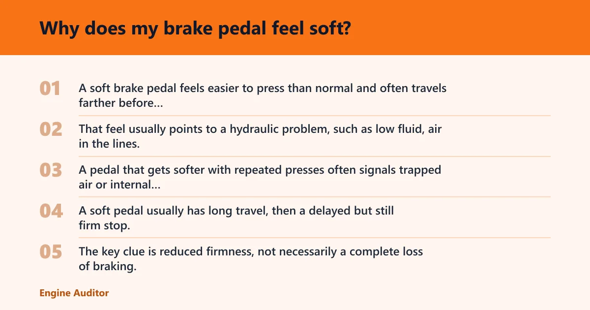 Steps: Why does my brake pedal feel soft?