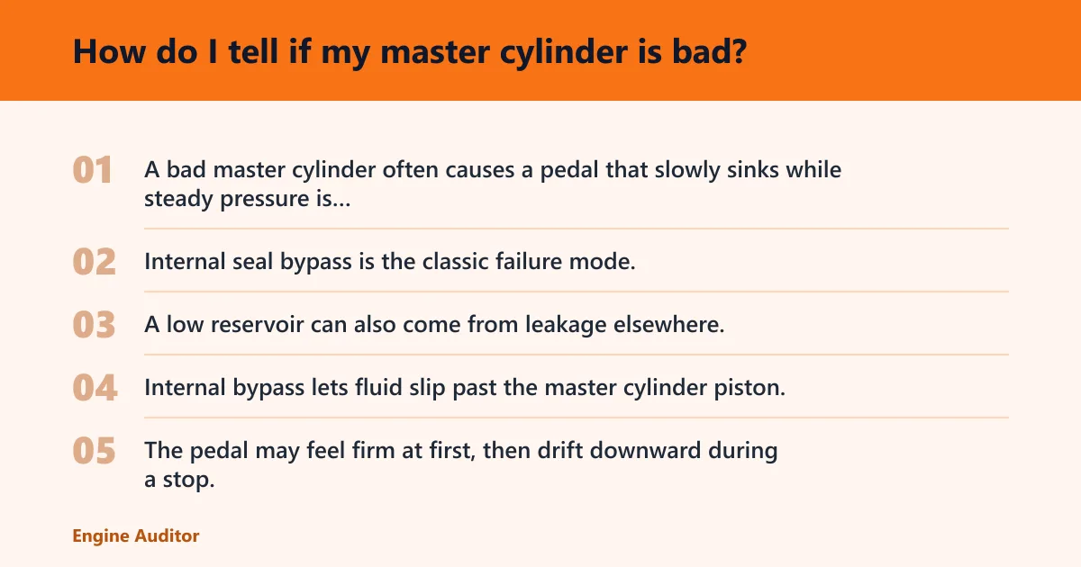 Steps: How do I tell if my master cylinder is bad?