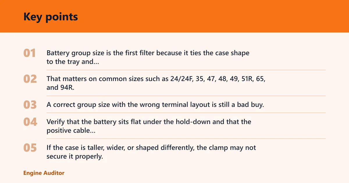 Key points: How do I know which car battery size fits my vehicle?