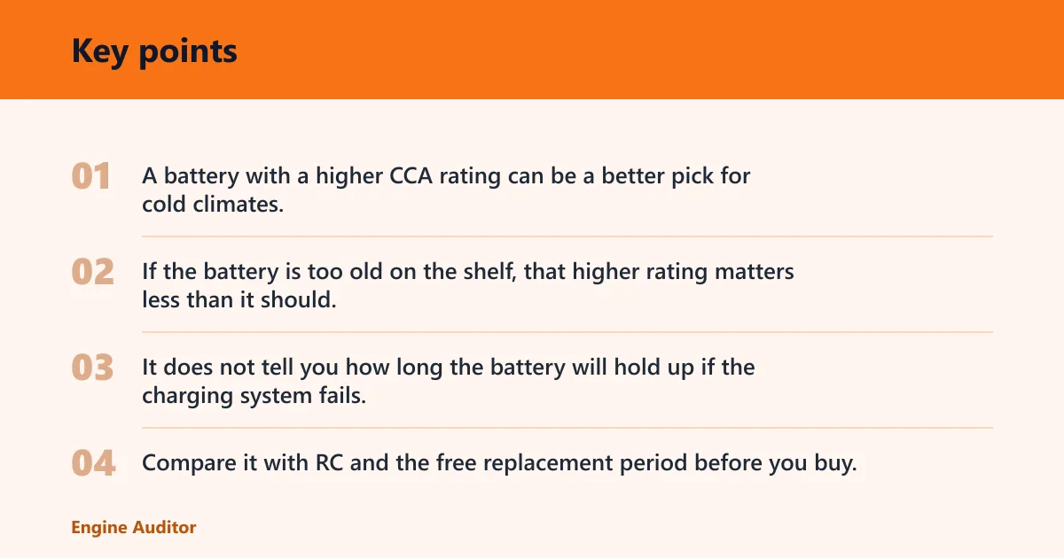 Key points: What does CCA mean on a car battery label?