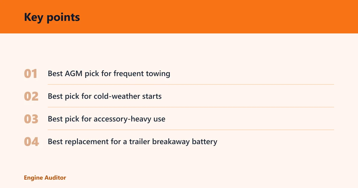 Key points: Quick picks for towing and heavy accessories