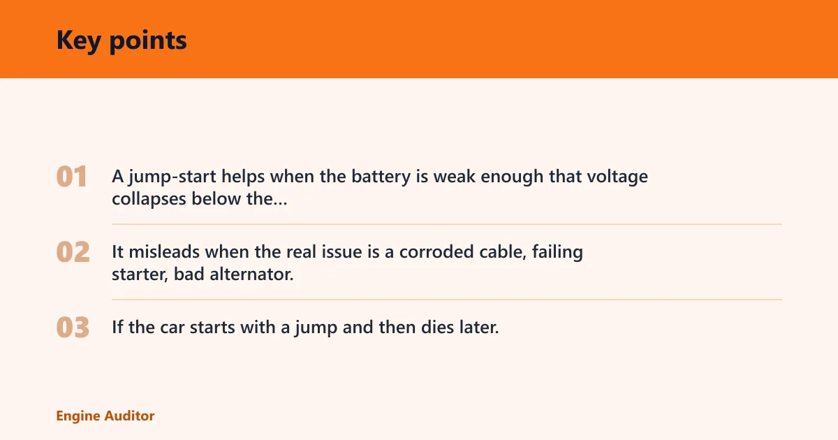 Key points: Cold-morning no-start decision table
