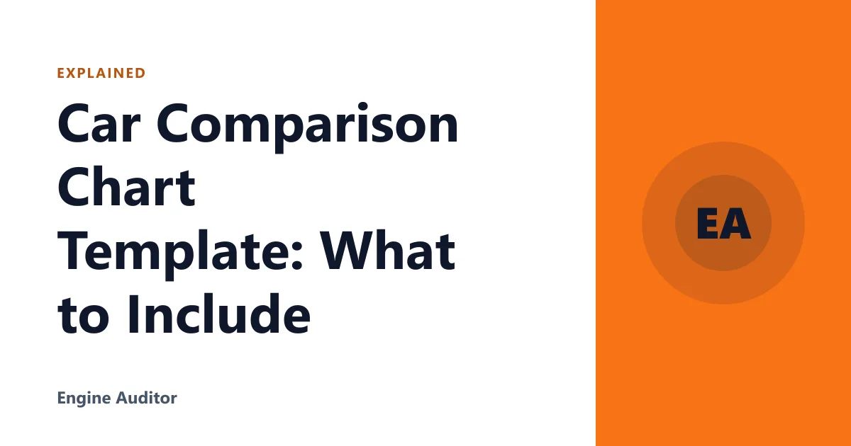 Car Comparison Chart Template: What to Include