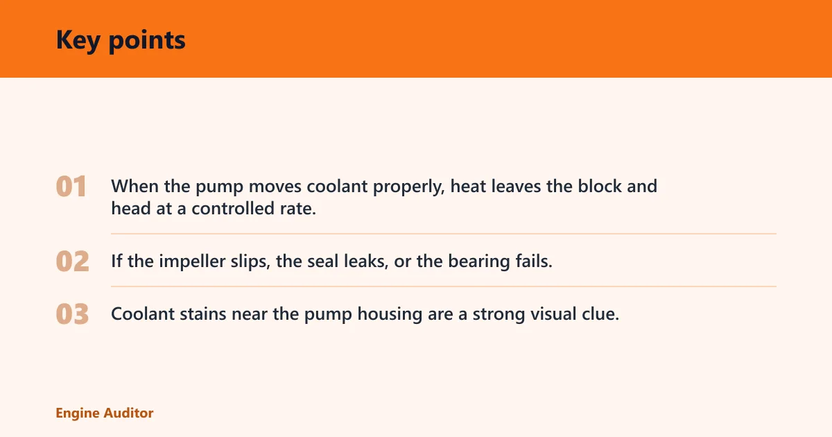 Key points: What is the function of the water pump in a car engine?