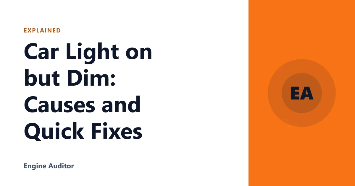 Car Light on but Dim: Causes and Quick Fixes