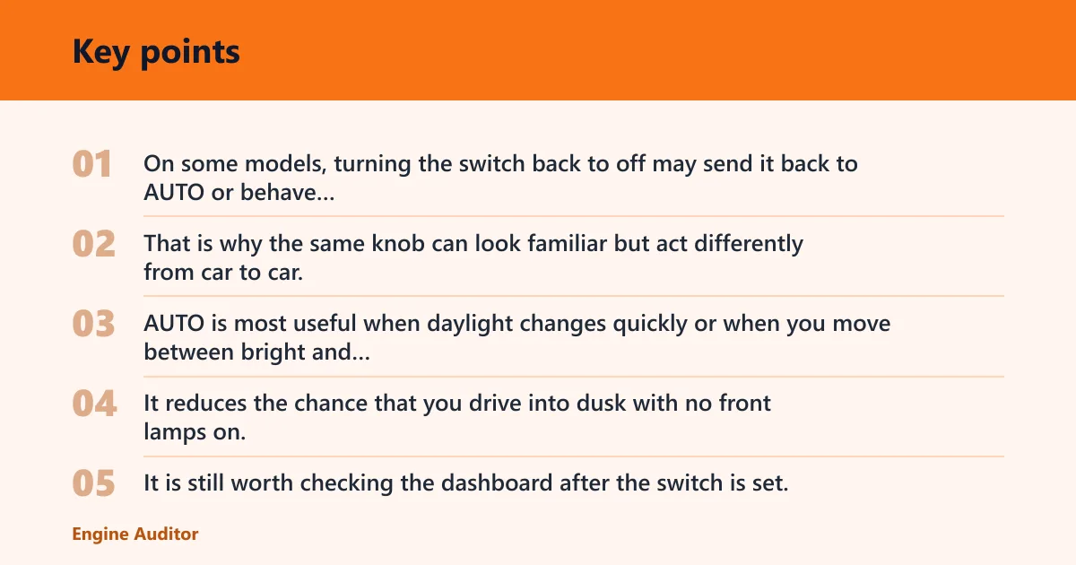 Key points: What does AUTO mean on a car light switch?