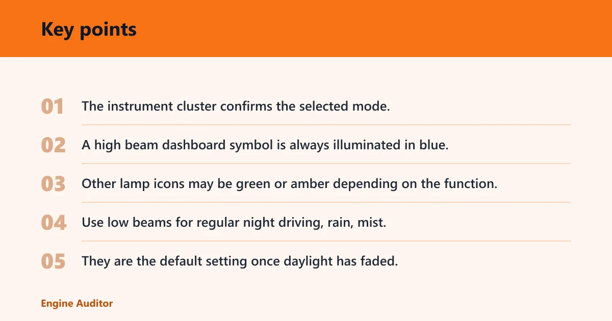 Key points: Low beam and high beam explained