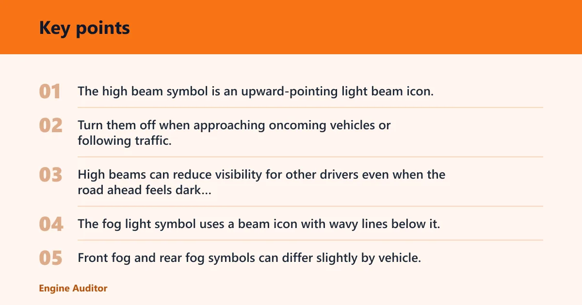 Key points: Exterior light symbols