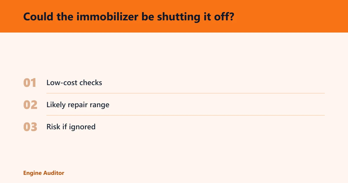 Steps: Could the immobilizer be shutting it off?