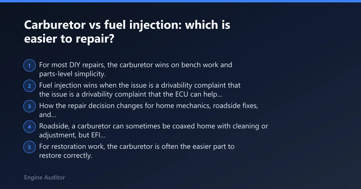 Steps: Carburetor vs fuel injection: which is easier to repair?