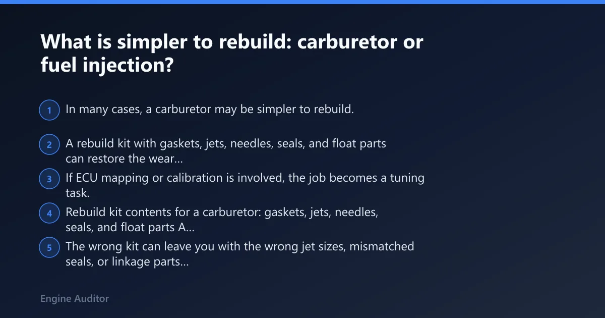 Steps: What is simpler to rebuild: carburetor or fuel injection?