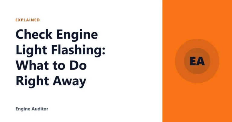 Check Engine Light Flashing: What to Do Right Away
